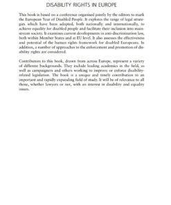 Disability Rights in Europe: From Theory to Practice
