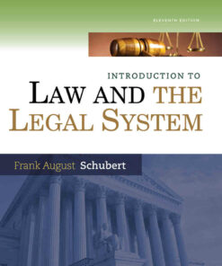 Introduction to Law and the Legal System 11th Edition