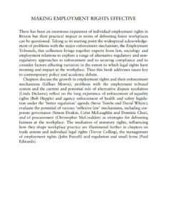 Making Employment Rights Effective: Issues of Enforcement and Compliance