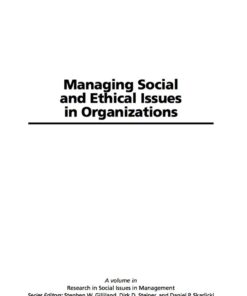 Managing Social and Ethical Issues in Organizations