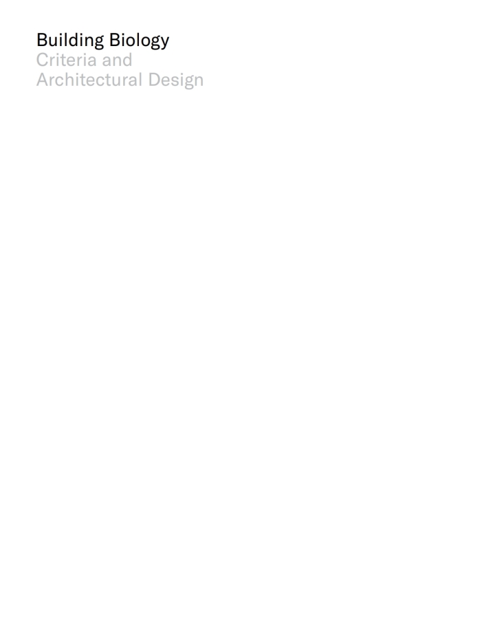 Building Biology: Criteria and Architectural Design