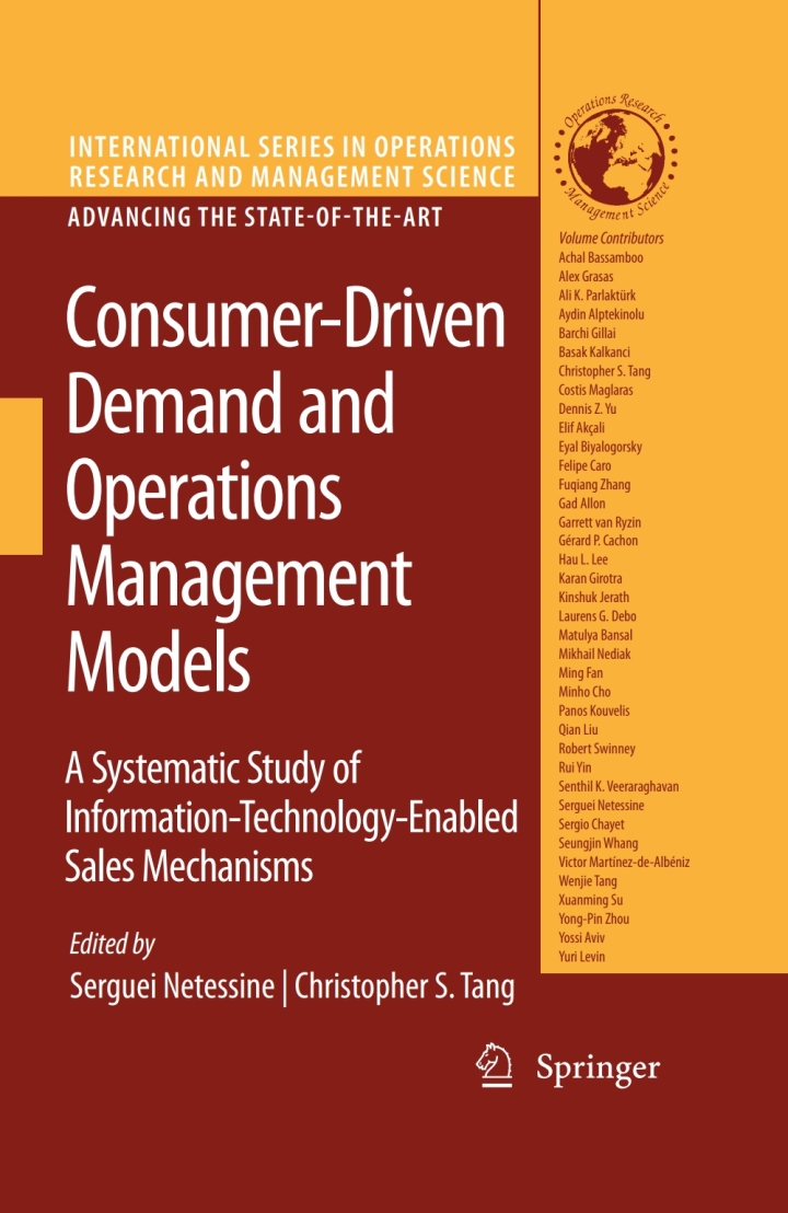 Consumer-Driven Demand and Operations Management Models: A Systematic Study of Information-Technology-Enabled Sales Mechanisms