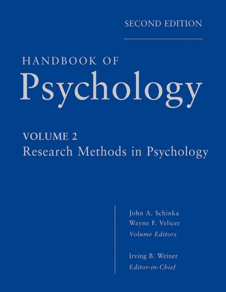 Handbook of Psychology, Research Methods in Psychology, 2nd Edition