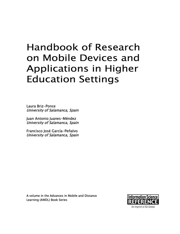 Handbook of Research on Mobile Devices and Applications in Higher Education Settings