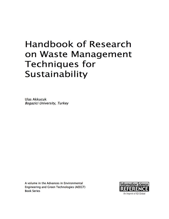 Handbook of Research on Waste Management Techniques for Sustainability