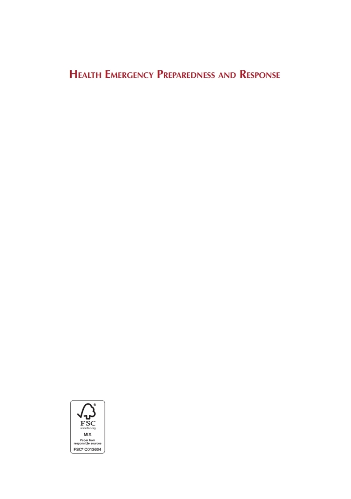 Health Emergency Preparedness and Response