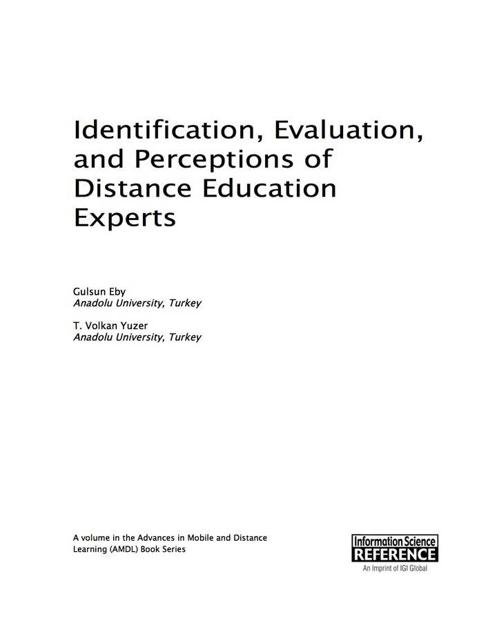 Identification, Evaluation, and Perceptions of Distance Education Experts