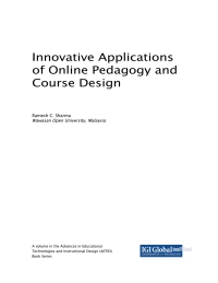 Innovative Applications of Online Pedagogy and Course Design