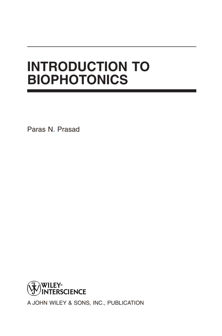 Introduction to Biophotonics
