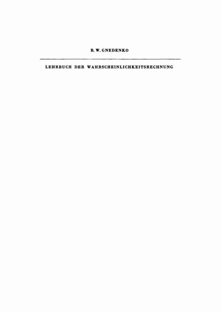 Lehrb�ch der Wahrscheinlichkeitsrechnung