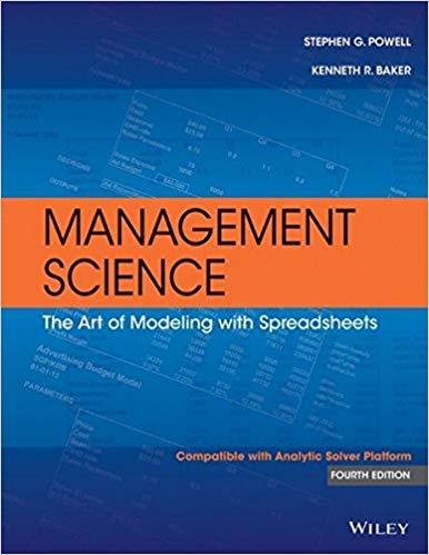Management Science: The Art of Modeling with Spreadsheets 4th Edition by Powell