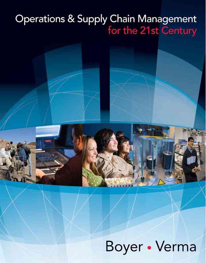 Operations and Supply Chain Management for the 21st Century, 1st Edition