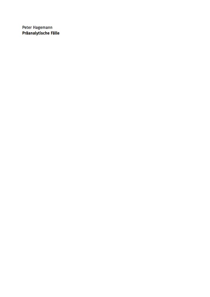 Pr�analytische F�lle
