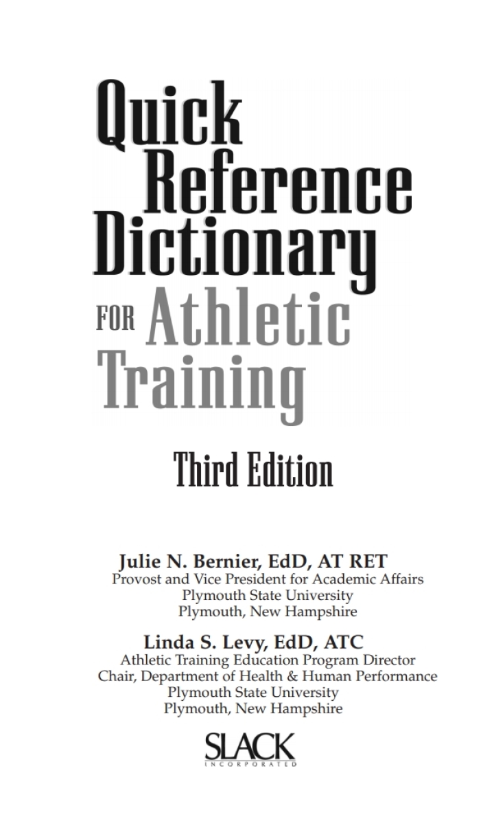 Quick Reference Dictionary for Athletic TrainingT