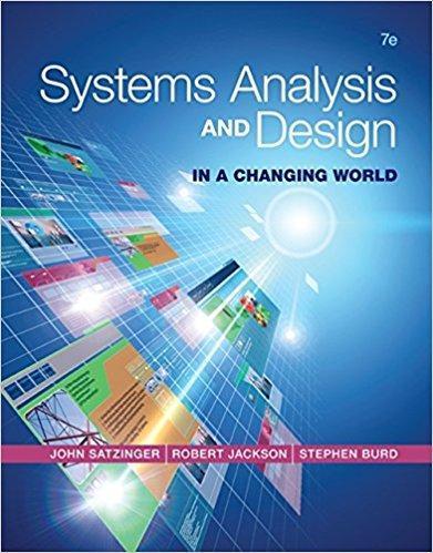 Systems Analysis and Design in a Changing World 7th Edition by John W. Satzinger