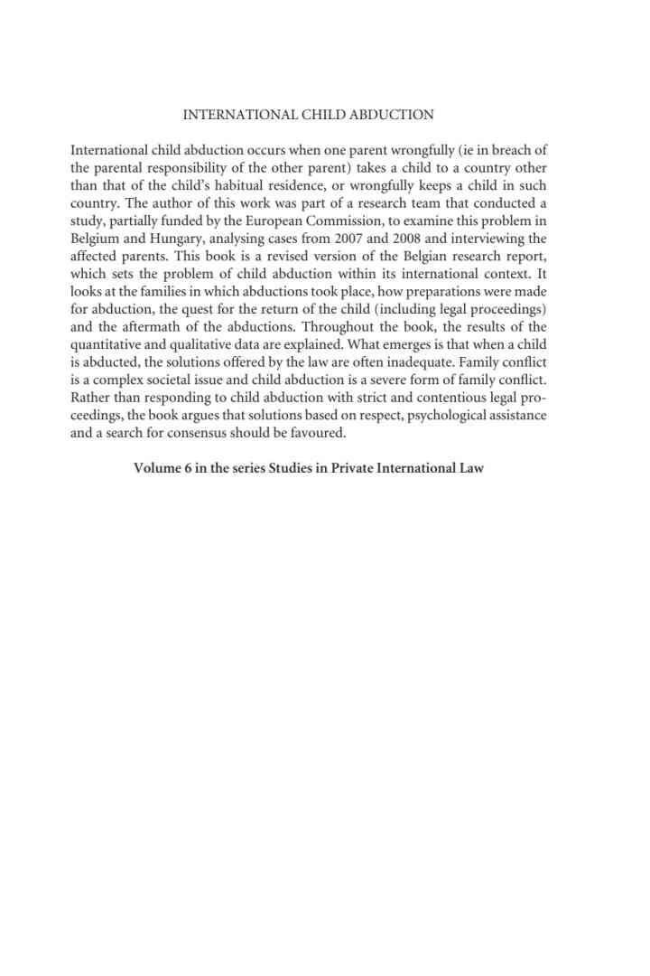 International Child Abduction: The Inadequacies of the Law