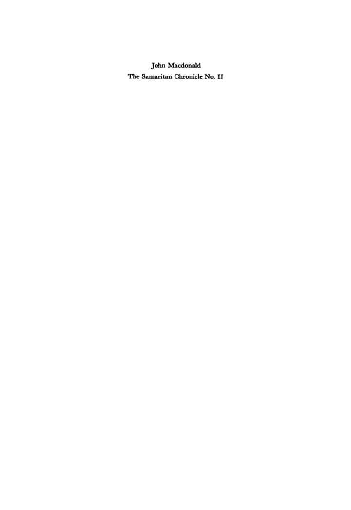 The Samaritan Chronicle No. II (or: Sepher Ha-Yamim): From Joshua to Nebuchadnezzar, 1st Edition
